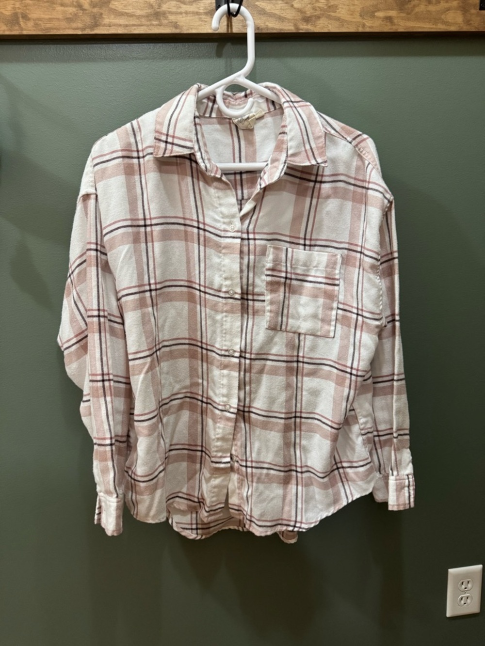 White Crow Pink Plaid Button-Down Shirt